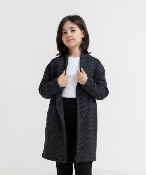 Girls' Overlap Fleece Cardigan